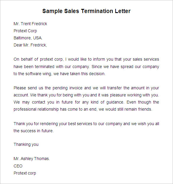 38+ Free Termination Letter Templates PDF, DOC