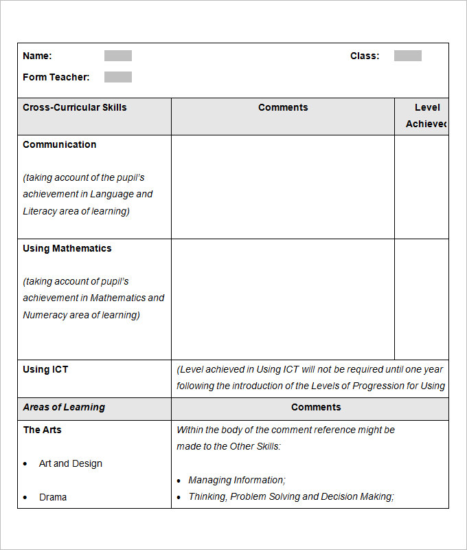 project report template word free download