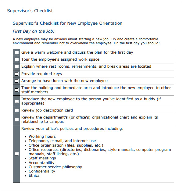 33+ HR Checklist Templates - Free Sample Example Format