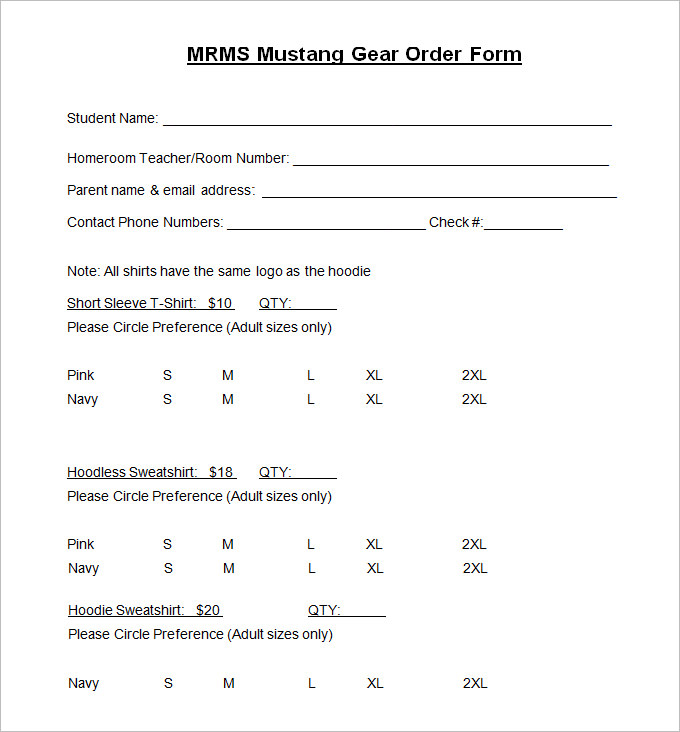 T Shirt Order Form Template 26 Free Word Pdf Format Download Free