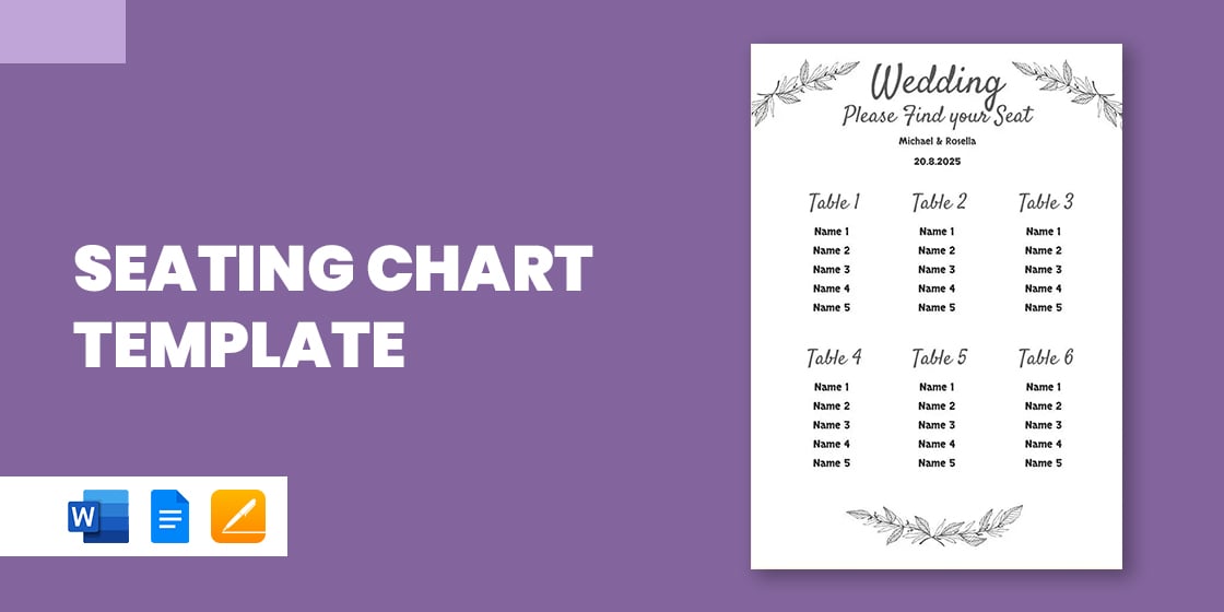 seating chart template word