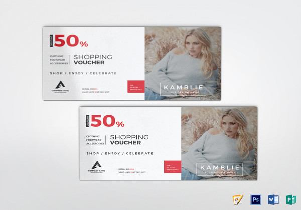 shopping fashion voucher illustrator template