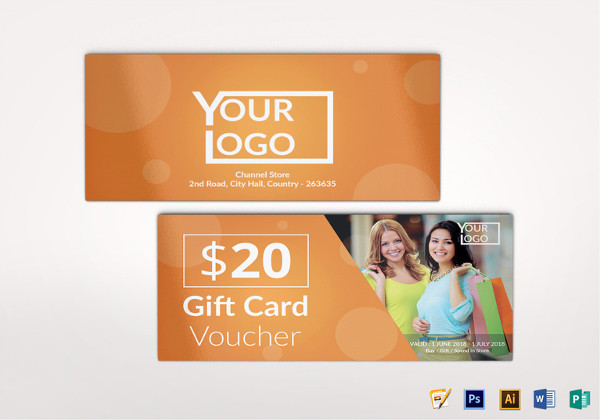 shopping voucher gift illustrator template