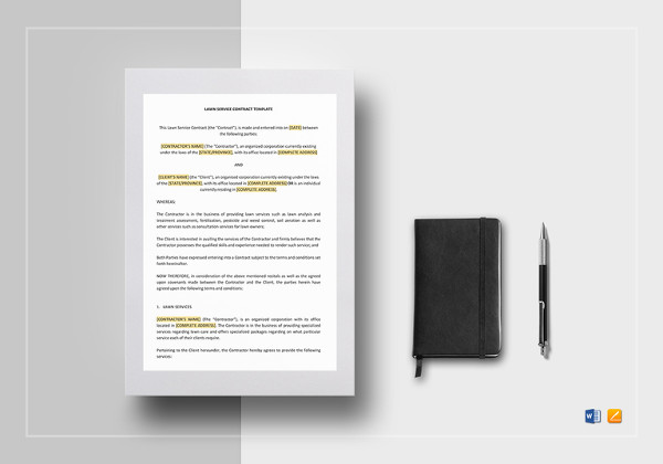 simple lawn service contract template