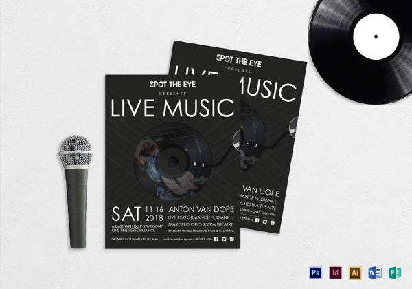 simple live music flyer template