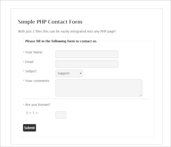 simple php contact form