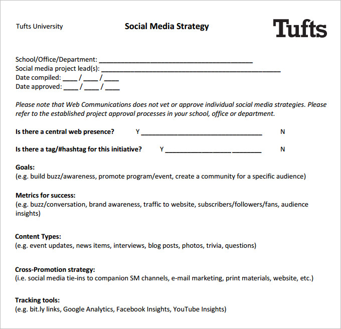 Social Media Strategy Templates 14+ Free Word, PDF Documents Download