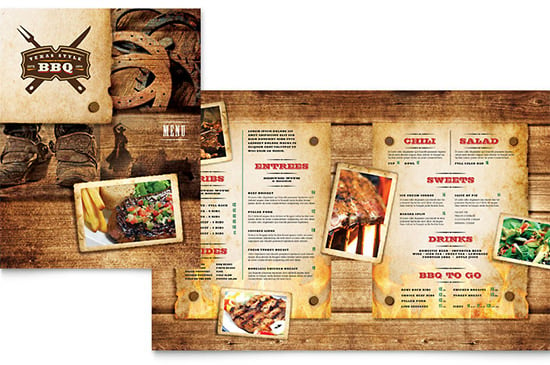 steakhouse bbq bakery menu template