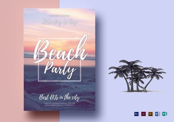 summer beach party flyer template1