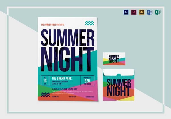 summer night flyer template