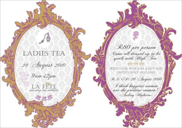 tea party invitation example
