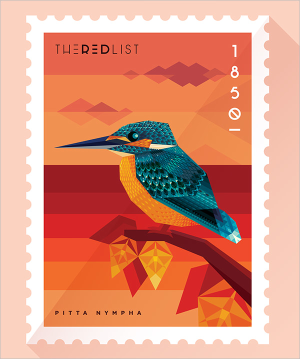 the red list stamps template