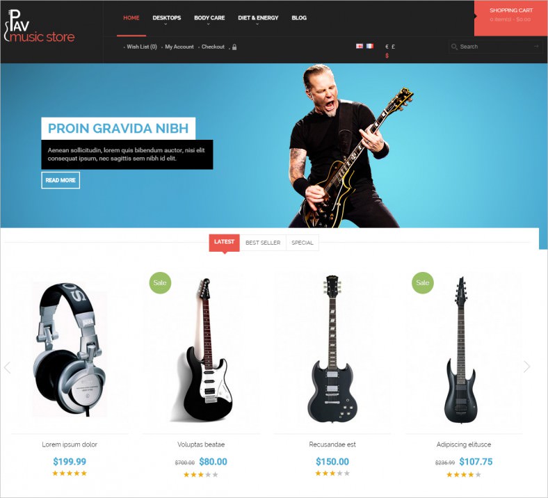 10 Music OpenCart Themes Templates Free Premium Templates