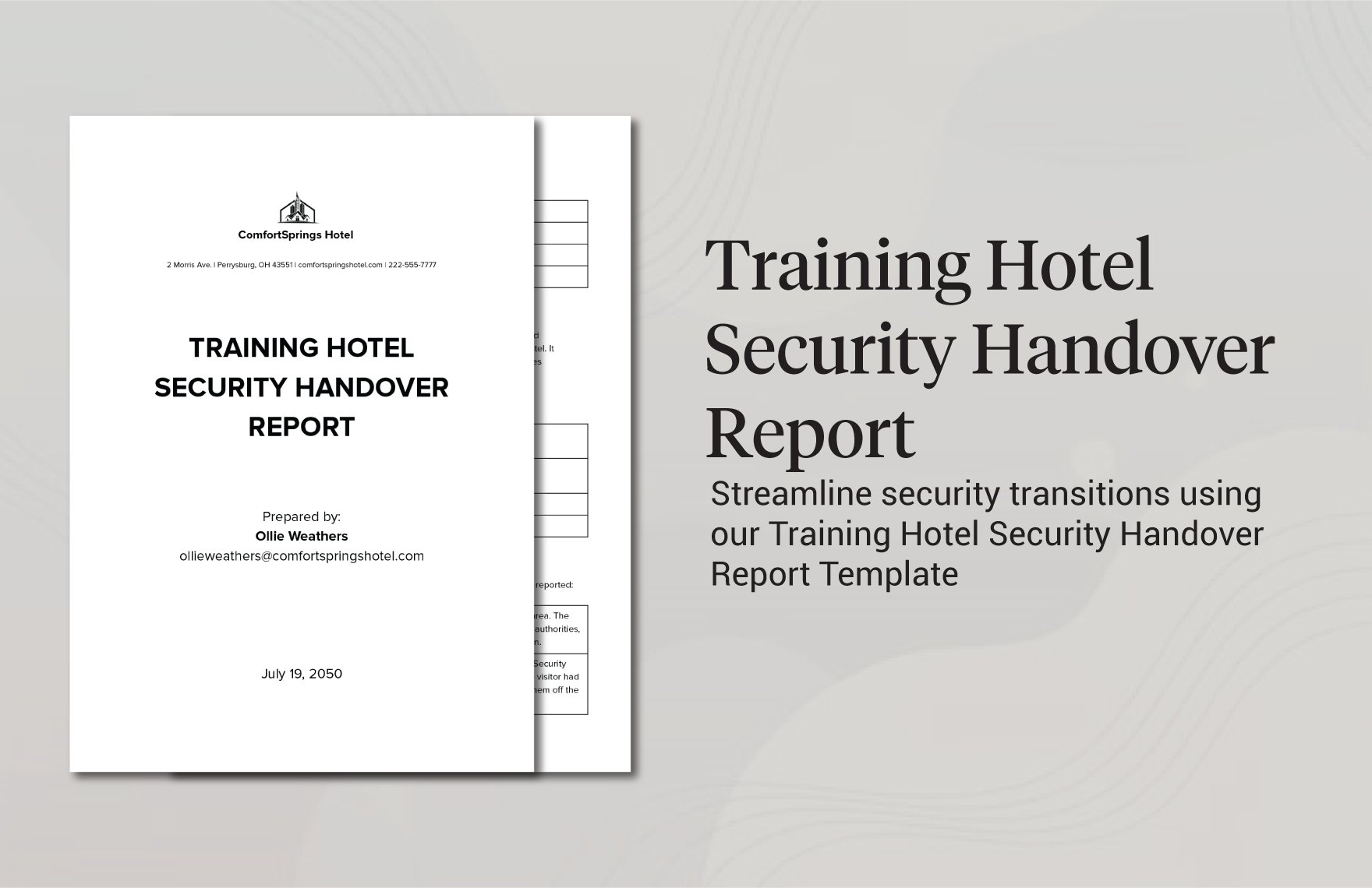 training hotel security handover report
