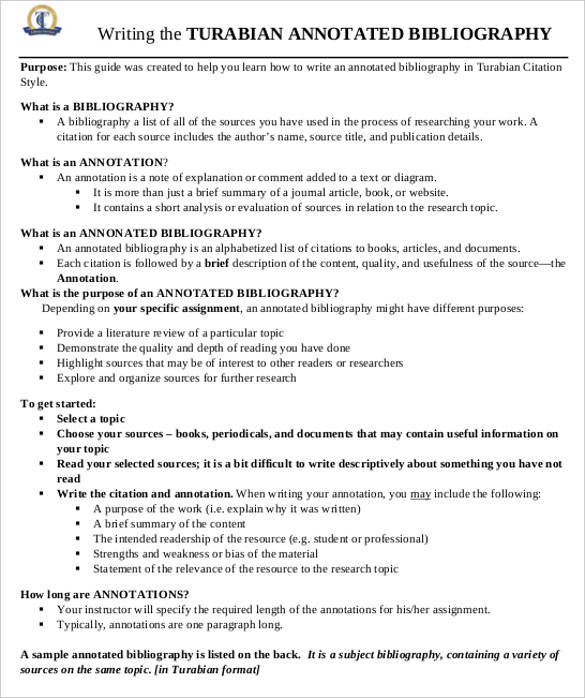 turabian annotated bibliography template