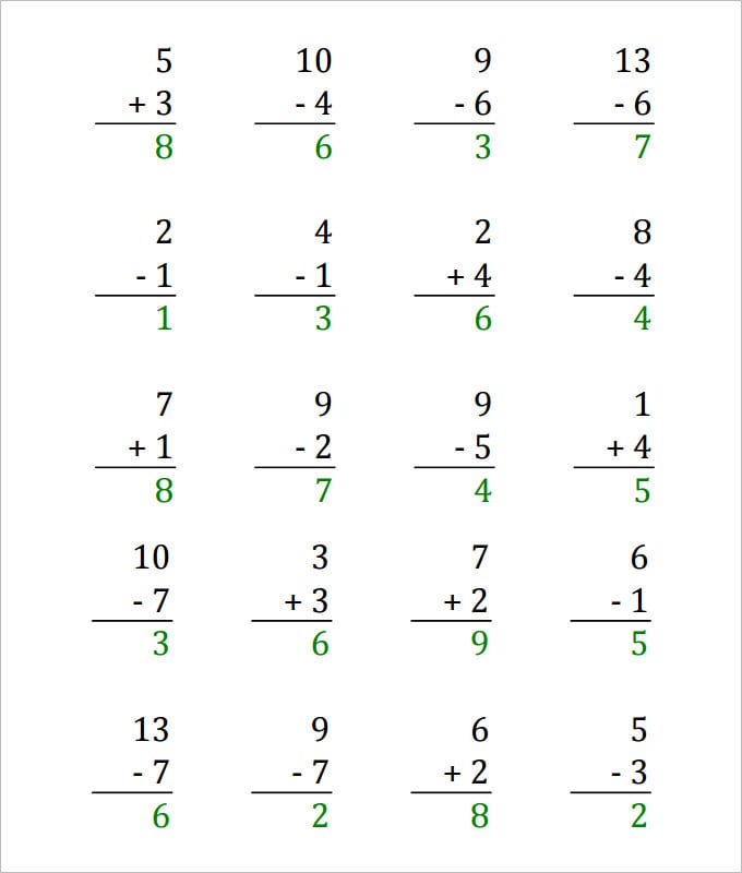 two digit addition and subtraction worksheet template with answers