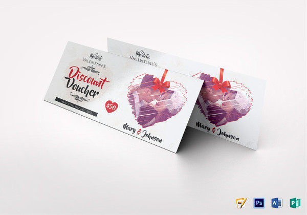 valentine discount voucher photoshop template