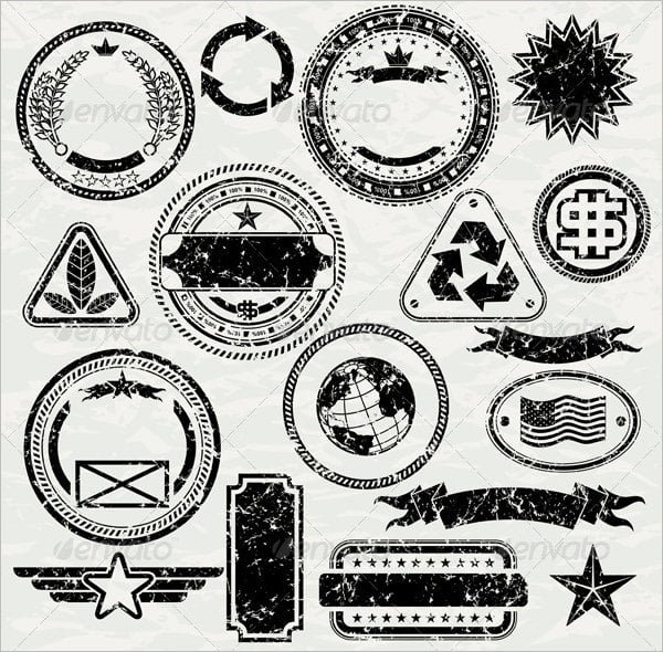vector stamp collection template