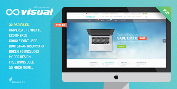 visual ecommerce psd template