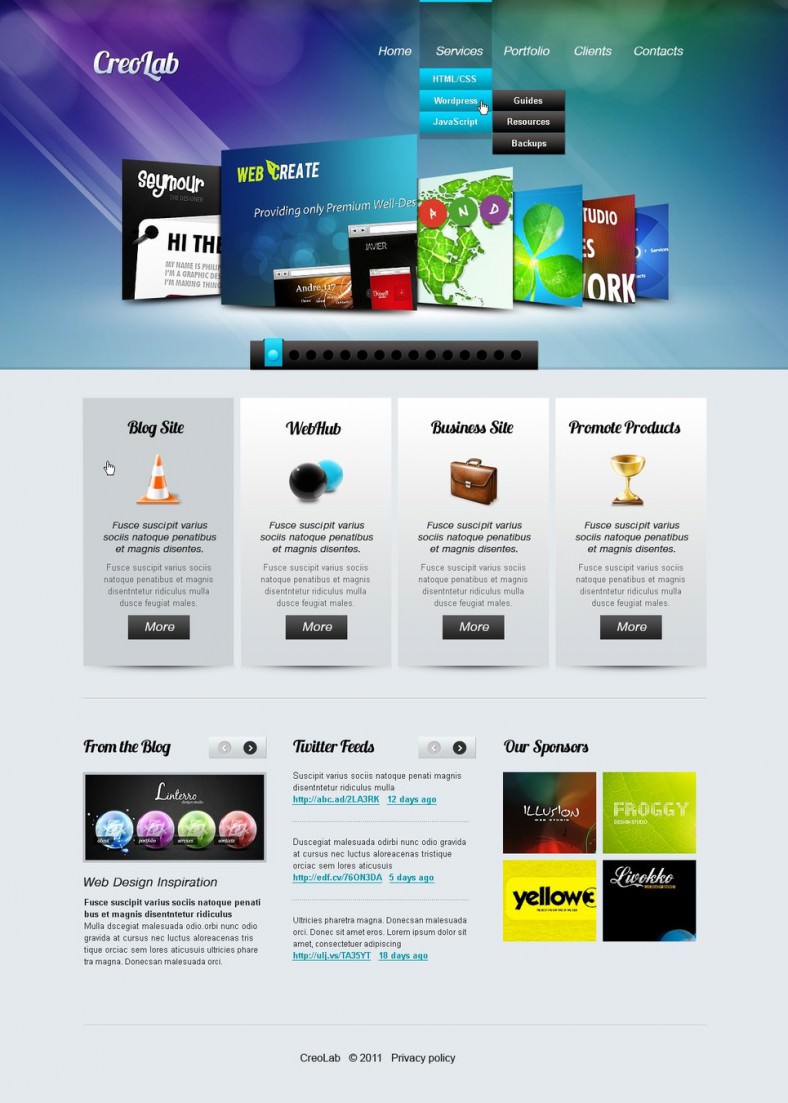 web development template with html5 jquery 788x110