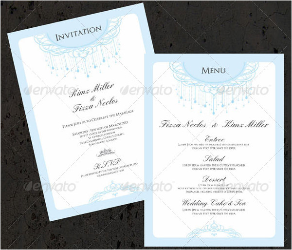 wedding invitation menu cards