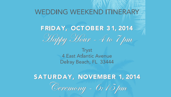 wedding weekend itinerary template featured image