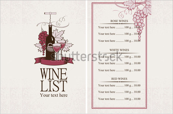 Wine Menu - 31+ Free Templates Download in PSD, EPS Documents