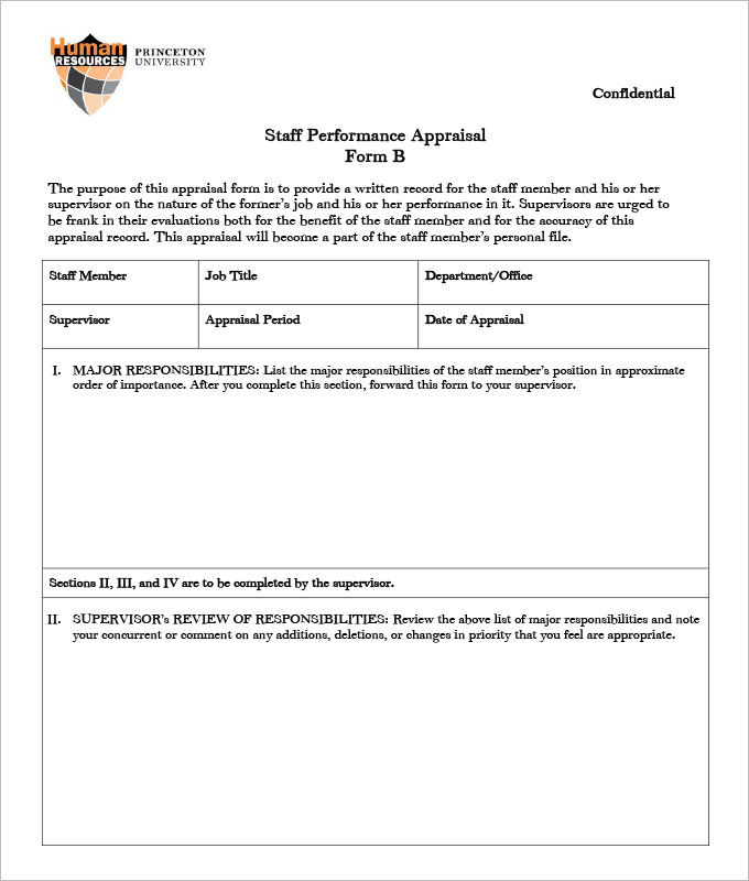 appraisal form sample