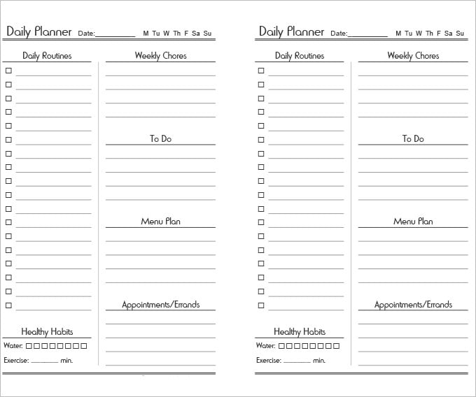 daily planner template 4