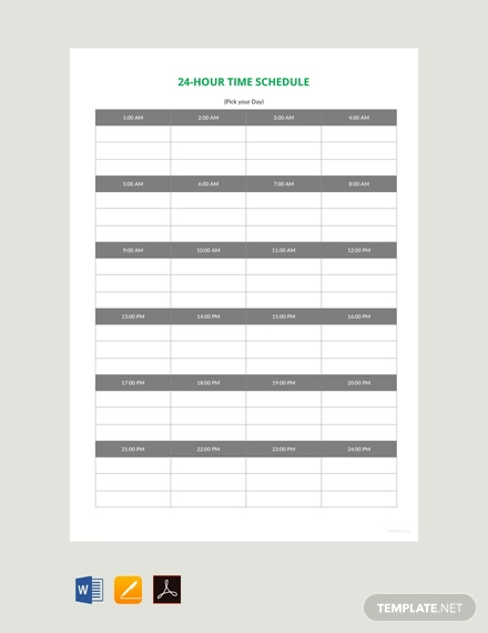 33+ 24 Hours Schedule Templates - PDF, DOC, Excel