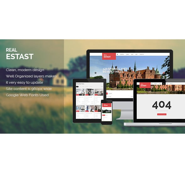 real estate psd template