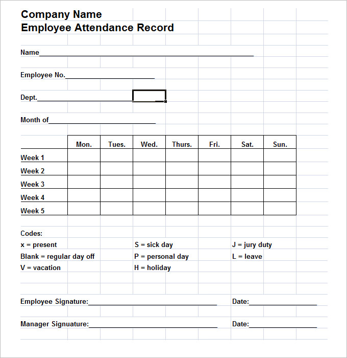 7 FREE Time And Attendance Forms HR Templates Free Premium Templates