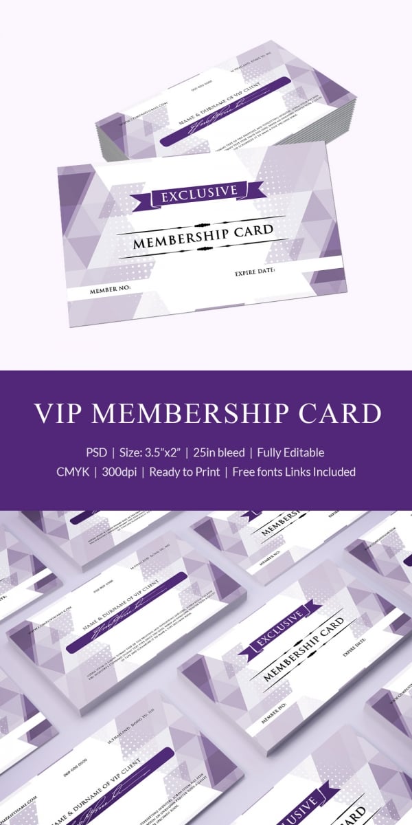 Template For Membership Cards