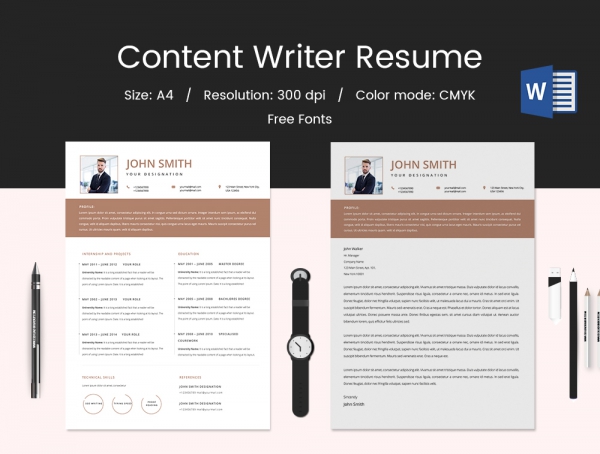 cv of content writer