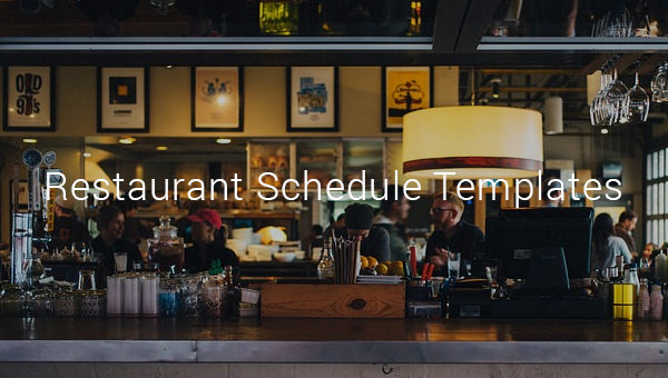 restaurant schedule templates restaurant schedule templates