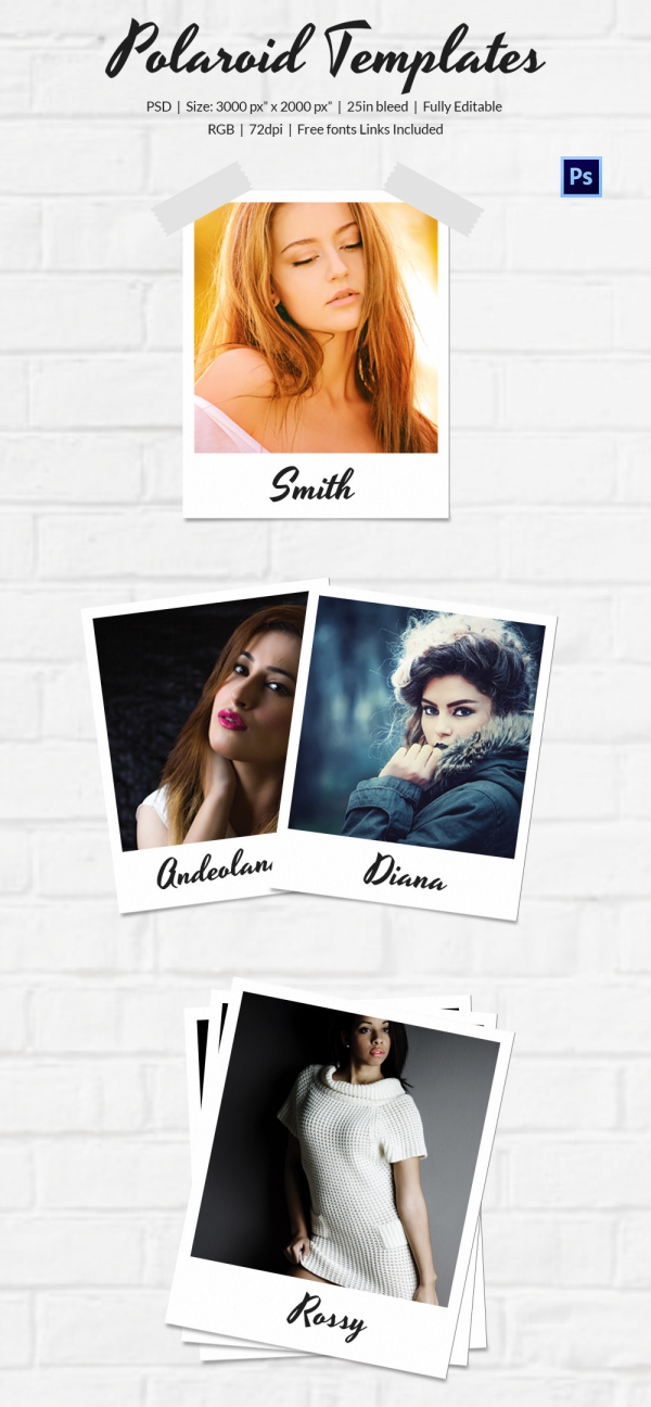 polaroid frames photo template