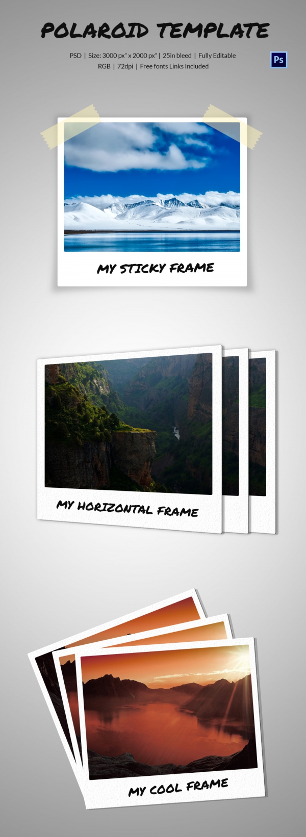 Download Polaroid Template 31 Free Psd Format Download Free Premium Templates PSD Mockup Templates