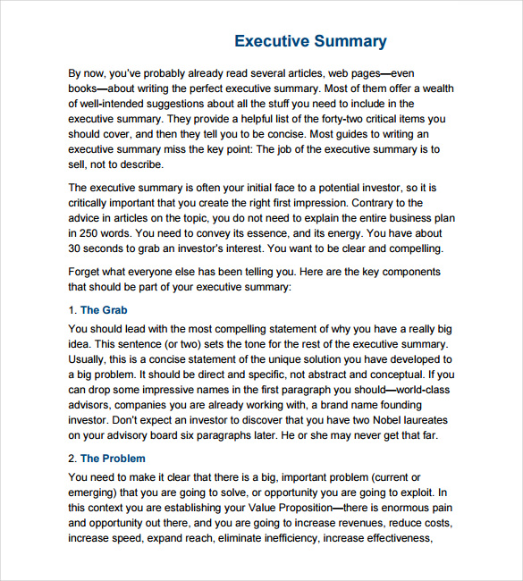 Executive Summary Templates Free Sample Example Format Download Free Premium Templates