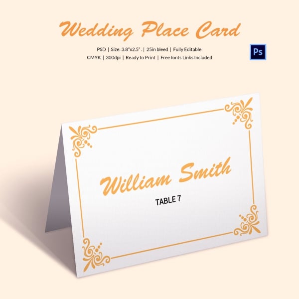 printable wedding place card