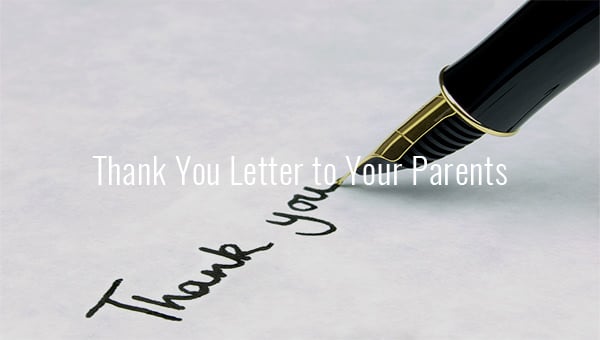 thank you letter to your parents