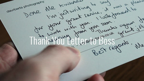 thank you letter to boss