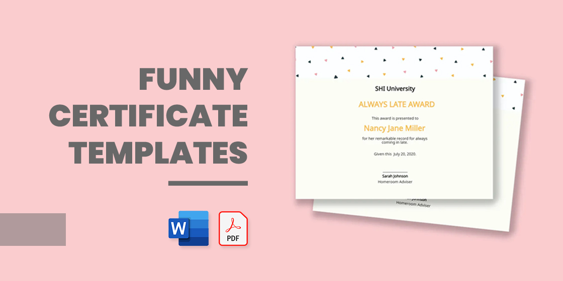 funny printable award certificates
