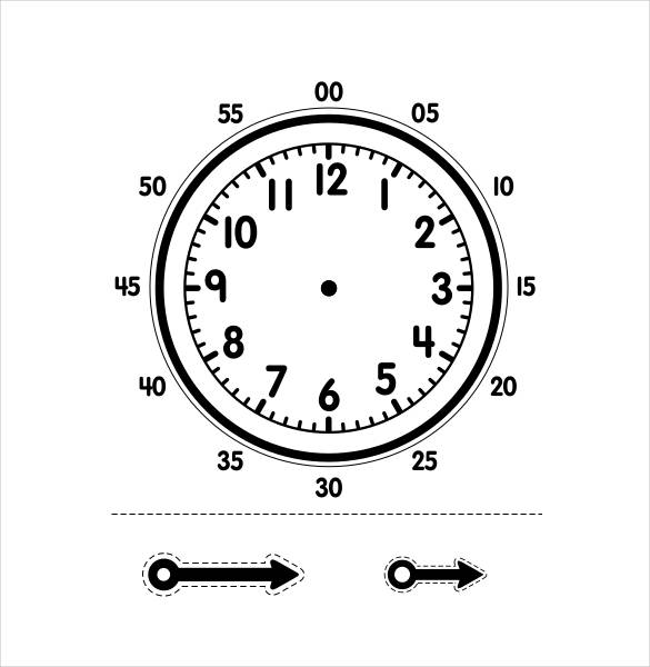 printable clock template for students