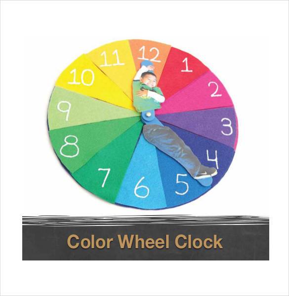 printable color wheel clock image