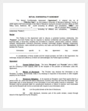 Mutual Confidentiality Agreement