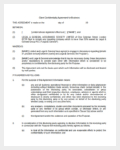 Client Confidentiality Agreement for Business