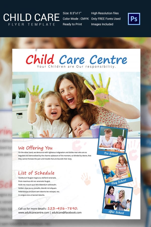 Daycare Flyer Template 30+ Free PSD, AI, Vector EPS Format Download