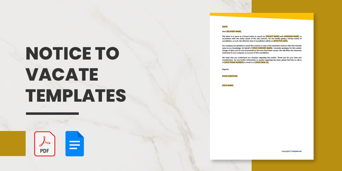 notice to vacate templates – docs excel pdf word