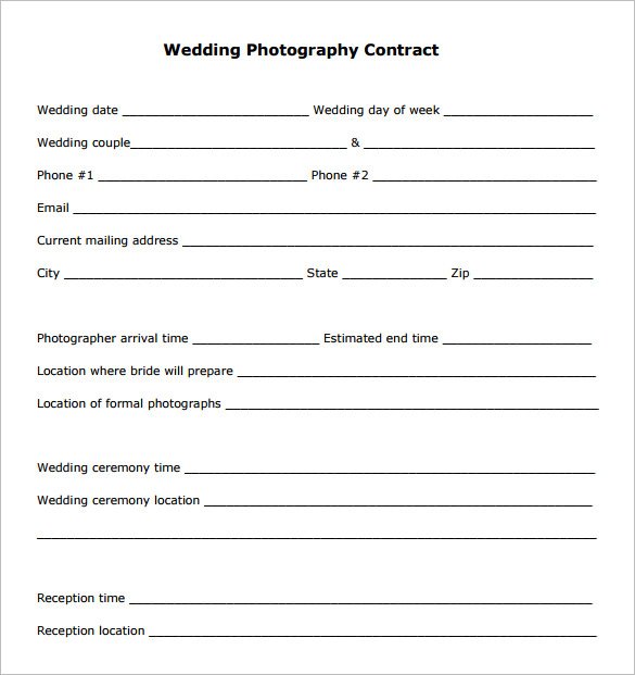 corporate photography contract template