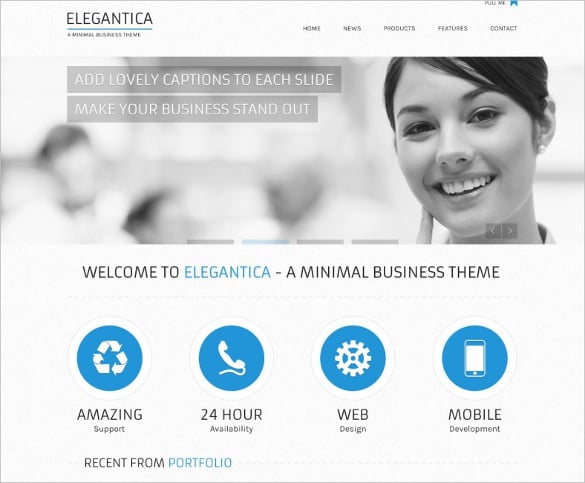corportae elegant portfolio website psd template